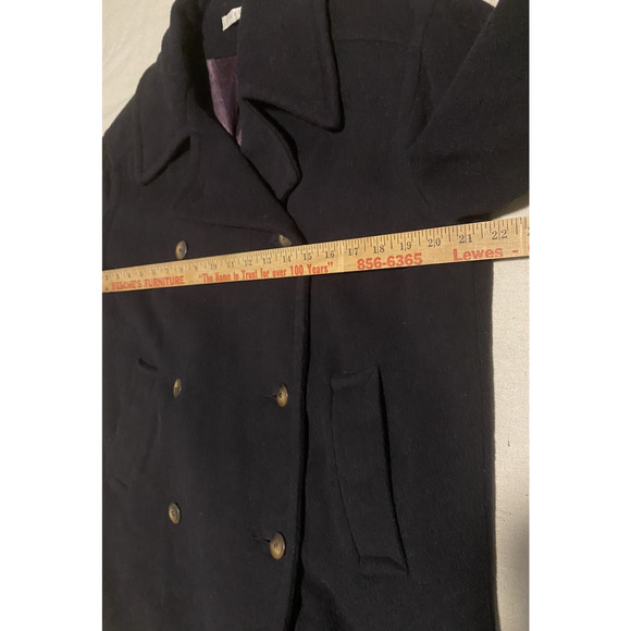 VTG Tweeds Peacoat Jacket Womens Small Black Wool Heavy Double Breasted Coat - Picture 12 of 16